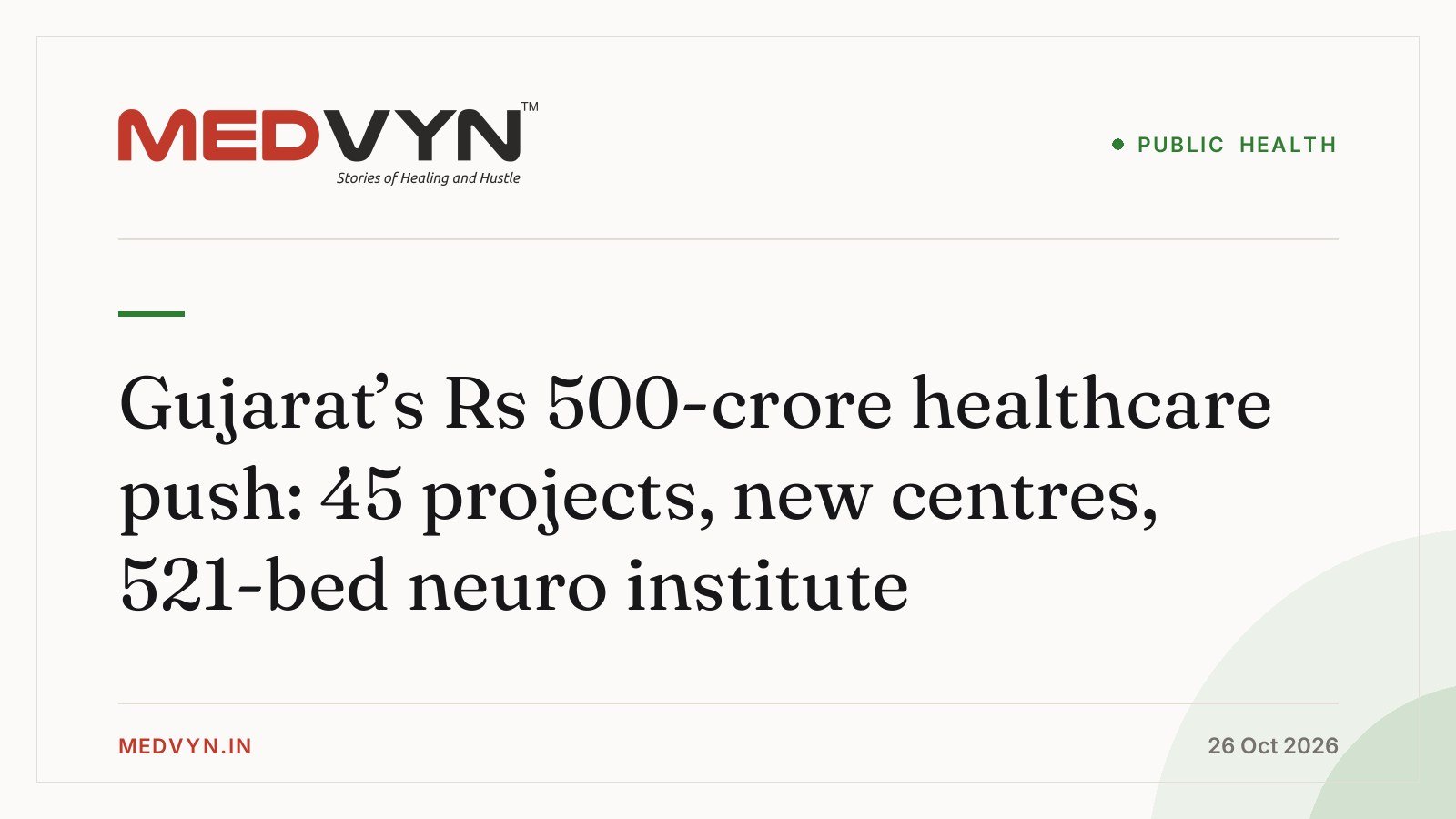Gujarat’s Rs 500-crore healthcare push: 45 projects, new centres, 521-bed neuro institute